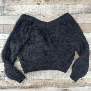 Urban Outfitters Black Furry Long Sleeve Sweater | Size Small